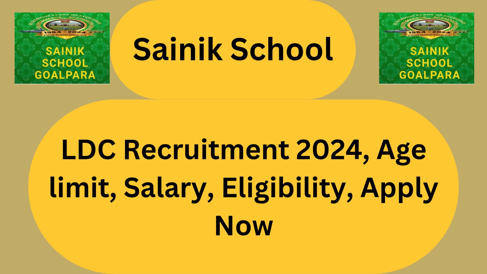 Sainik School Lower Division Clerk Recruitment 2024 | Eligibility | Apply Now